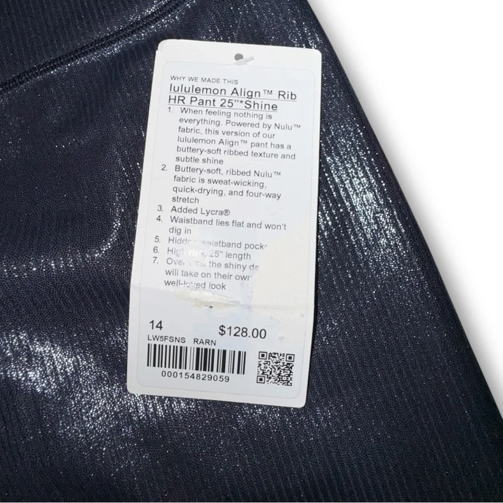 LULULEMON Align Ribbed High Rise Leggings 25” - Foil Print Black Night 14